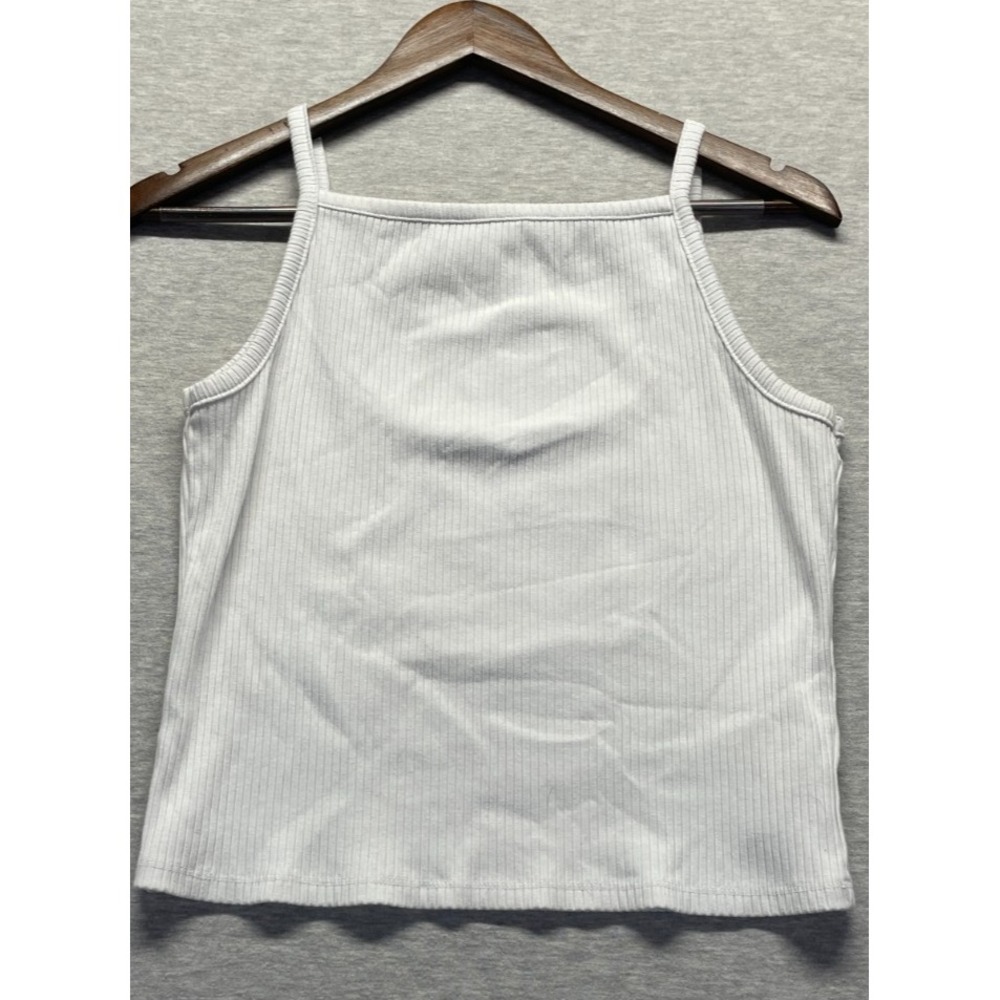 Old Navy Ribbed Camisole Top Womens Large White Casual Stretch Spaghetti Straps